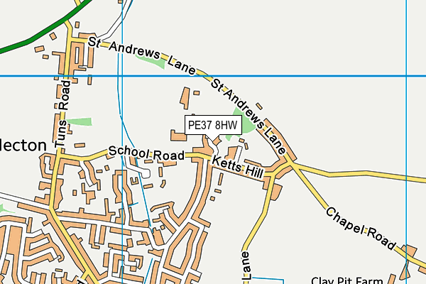 PE37 8HW map - OS VectorMap District (Ordnance Survey)