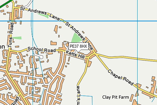 PE37 8HX map - OS VectorMap District (Ordnance Survey)