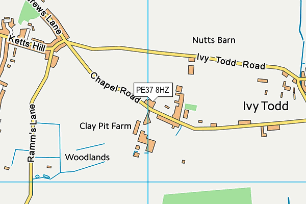 PE37 8HZ map - OS VectorMap District (Ordnance Survey)