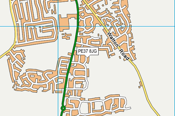 PE37 8JG map - OS VectorMap District (Ordnance Survey)
