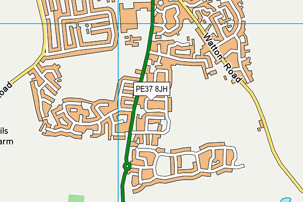 PE37 8JH map - OS VectorMap District (Ordnance Survey)