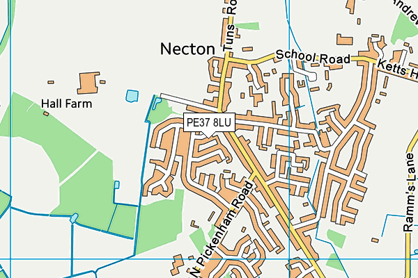 PE37 8LU map - OS VectorMap District (Ordnance Survey)