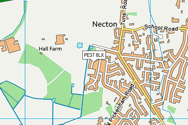 PE37 8LX map - OS VectorMap District (Ordnance Survey)