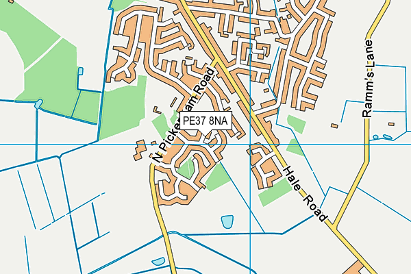 PE37 8NA map - OS VectorMap District (Ordnance Survey)