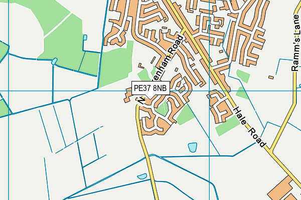 PE37 8NB map - OS VectorMap District (Ordnance Survey)