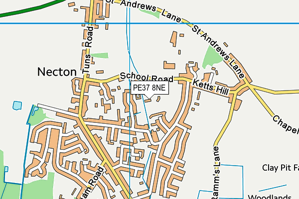 PE37 8NE map - OS VectorMap District (Ordnance Survey)