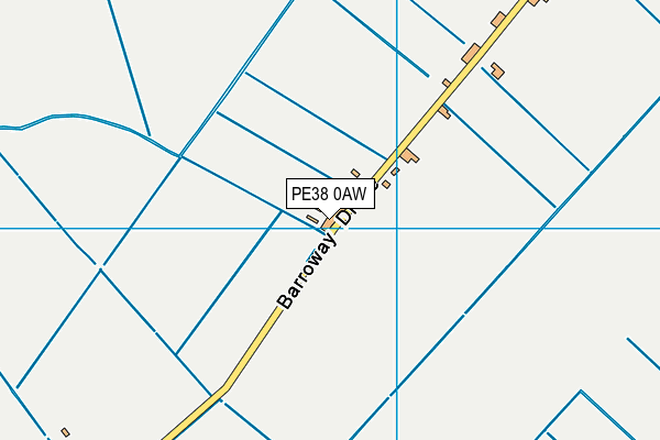 PE38 0AW map - OS VectorMap District (Ordnance Survey)