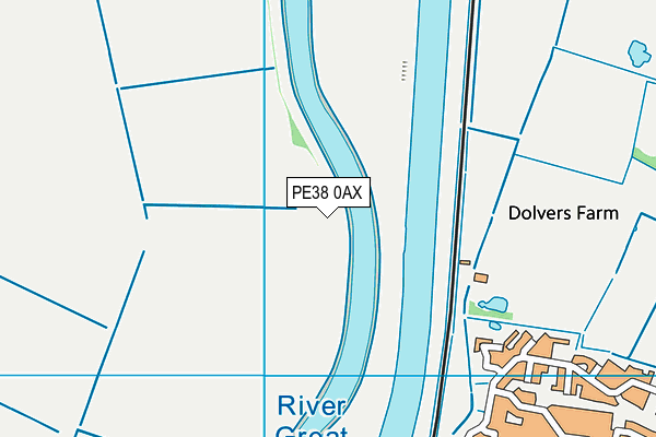 PE38 0AX map - OS VectorMap District (Ordnance Survey)