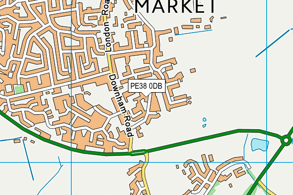 PE38 0DB map - OS VectorMap District (Ordnance Survey)