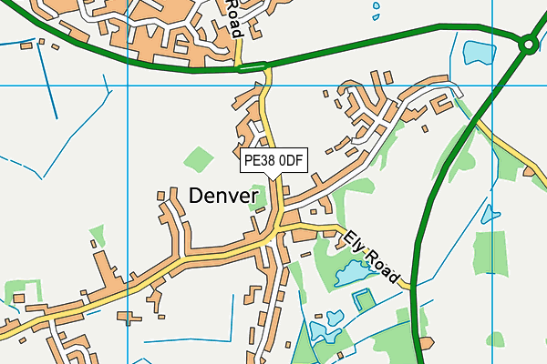 PE38 0DF map - OS VectorMap District (Ordnance Survey)
