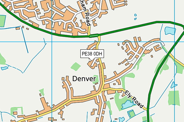 PE38 0DH map - OS VectorMap District (Ordnance Survey)