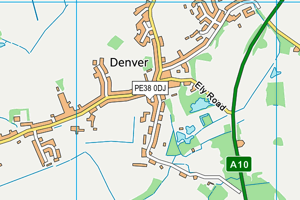 PE38 0DJ map - OS VectorMap District (Ordnance Survey)
