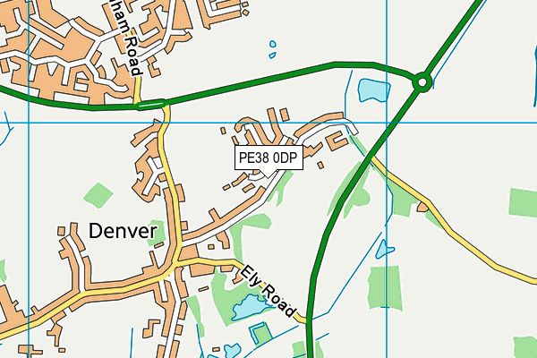 PE38 0DP map - OS VectorMap District (Ordnance Survey)