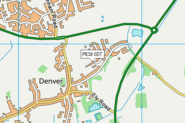 PE38 0DT map - OS VectorMap District (Ordnance Survey)