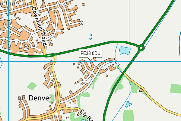 PE38 0DU map - OS VectorMap District (Ordnance Survey)