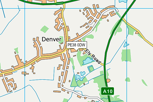 PE38 0DW map - OS VectorMap District (Ordnance Survey)