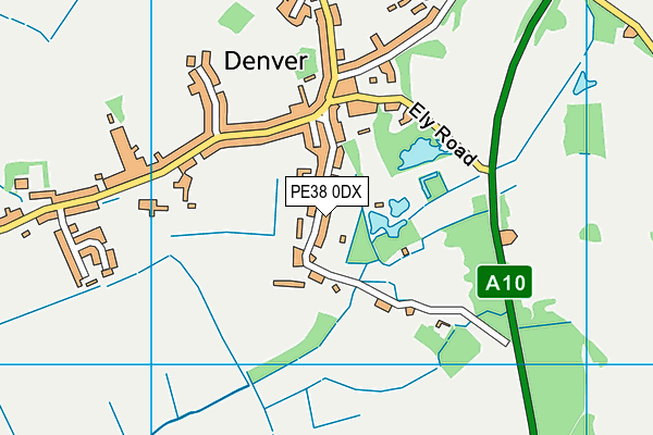PE38 0DX map - OS VectorMap District (Ordnance Survey)