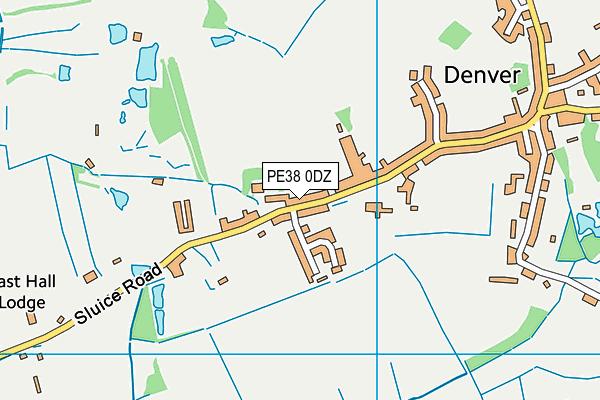 PE38 0DZ map - OS VectorMap District (Ordnance Survey)