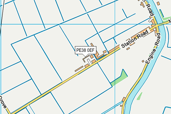 PE38 0EF map - OS VectorMap District (Ordnance Survey)