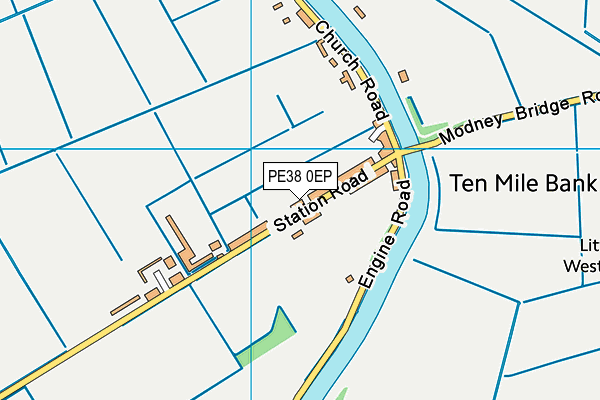 Ten Mile Bank Riverside Academy map (PE38 0EP) - OS VectorMap District (Ordnance Survey)