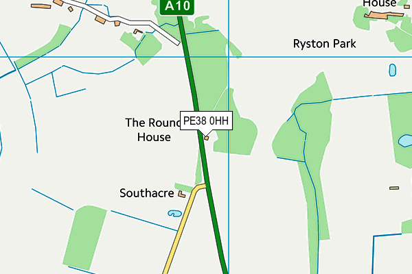 Ryston Park Golf Club map (PE38 0HH) - OS VectorMap District (Ordnance Survey)