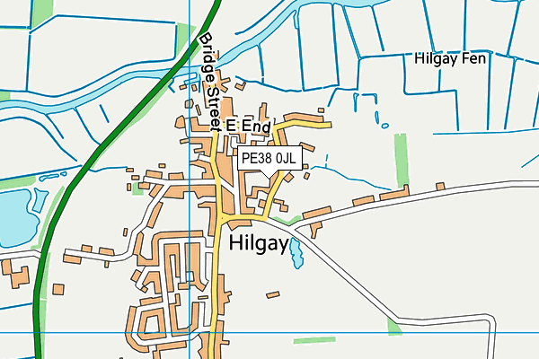 Hilgay Playing Field map (PE38 0JL) - OS VectorMap District (Ordnance Survey)