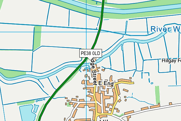 PE38 0LD map - OS VectorMap District (Ordnance Survey)