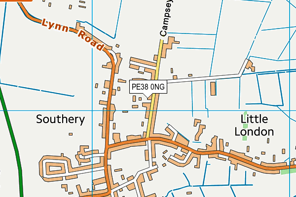 PE38 0NG map - OS VectorMap District (Ordnance Survey)