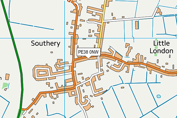 PE38 0NW map - OS VectorMap District (Ordnance Survey)