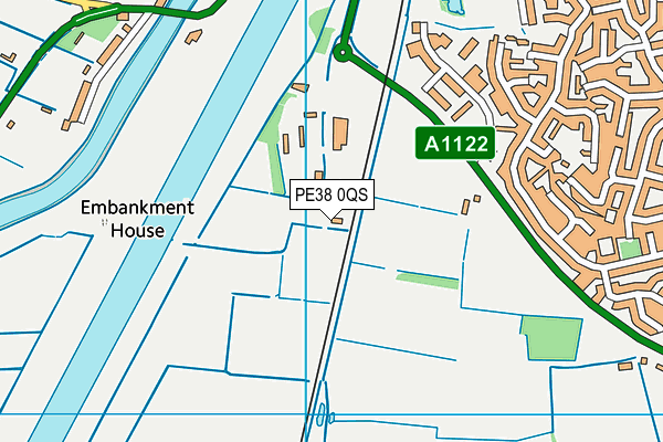 PE38 0QS map - OS VectorMap District (Ordnance Survey)