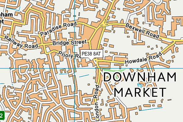 PE38 8AT map - OS VectorMap District (Ordnance Survey)