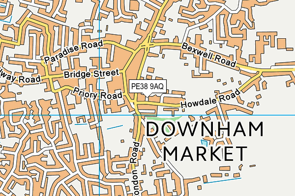 PE38 9AQ map - OS VectorMap District (Ordnance Survey)