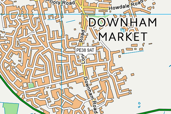 PE38 9AT map - OS VectorMap District (Ordnance Survey)