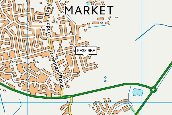 PE38 9BE map - OS VectorMap District (Ordnance Survey)