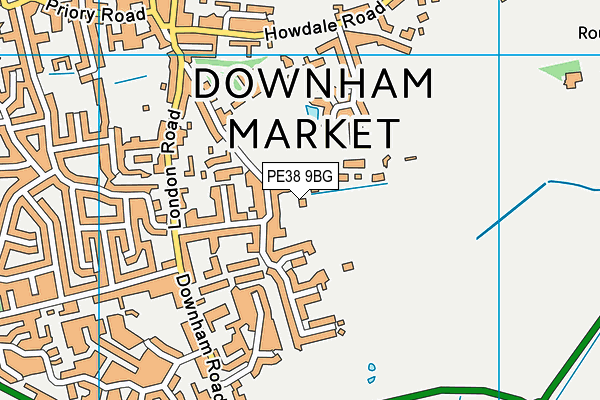 PE38 9BG map - OS VectorMap District (Ordnance Survey)