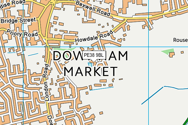 PE38 9BL map - OS VectorMap District (Ordnance Survey)