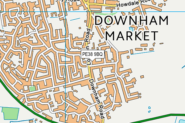 PE38 9BQ map - OS VectorMap District (Ordnance Survey)