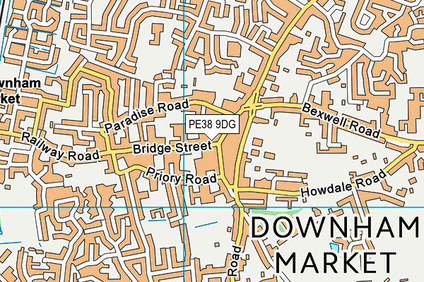 PE38 9DG map - OS VectorMap District (Ordnance Survey)