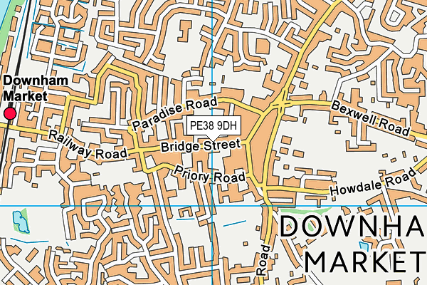 PE38 9DH map - OS VectorMap District (Ordnance Survey)