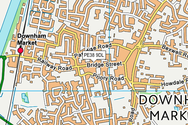 PE38 9DL map - OS VectorMap District (Ordnance Survey)