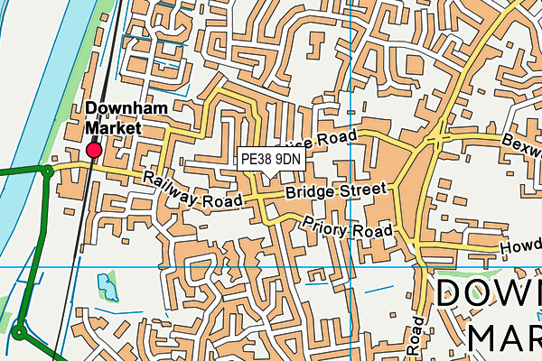 PE38 9DN map - OS VectorMap District (Ordnance Survey)