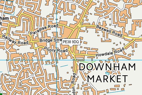 PE38 9DQ map - OS VectorMap District (Ordnance Survey)