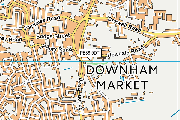 PE38 9DT map - OS VectorMap District (Ordnance Survey)