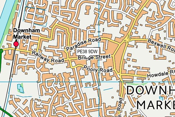 PE38 9DW map - OS VectorMap District (Ordnance Survey)