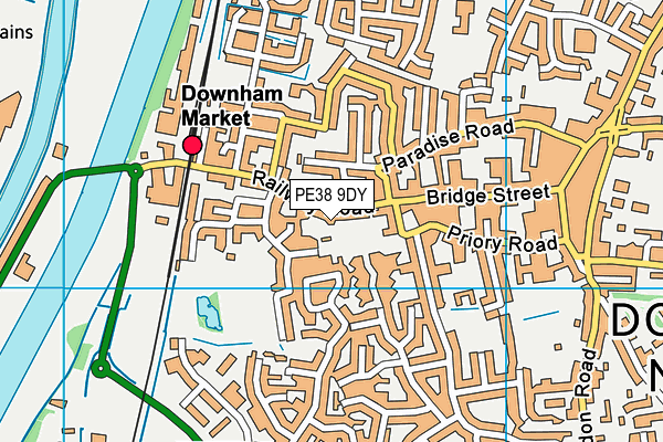 PE38 9DY map - OS VectorMap District (Ordnance Survey)