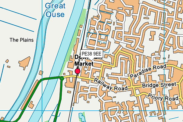 PE38 9EE map - OS VectorMap District (Ordnance Survey)