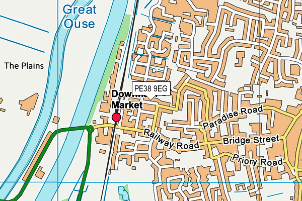 PE38 9EG map - OS VectorMap District (Ordnance Survey)