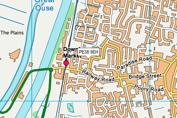 PE38 9EH map - OS VectorMap District (Ordnance Survey)