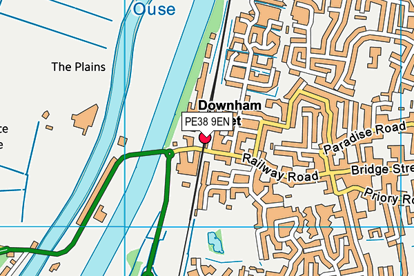 PE38 9EN map - OS VectorMap District (Ordnance Survey)