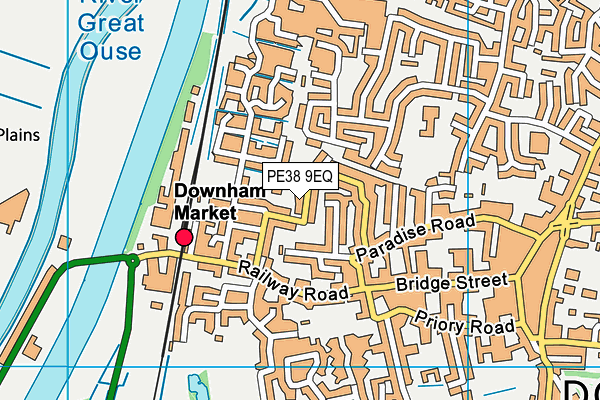 PE38 9EQ map - OS VectorMap District (Ordnance Survey)